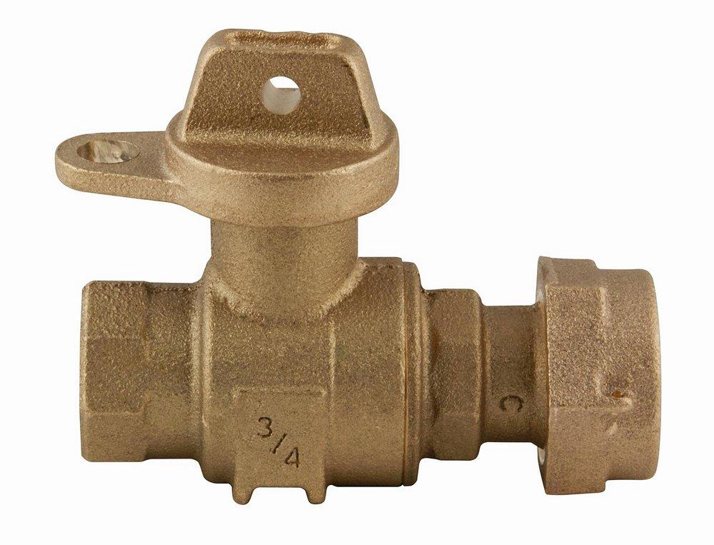 Ford Meter Box FIPT x Meter Swivel Brass Ball Valve with Tee Handle with Lock Wing 