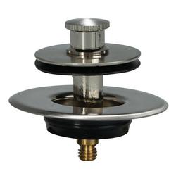 1-1/2 in. Brass and Zinc Screw-In Strainer with 1-Hole Overflow Plate in Satin Nickel