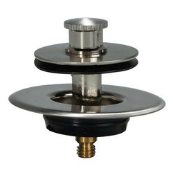 1-1/2 in. Brass and Zinc Screw-In Strainer with 1-Hole Overflow Plate in Satin Nickel