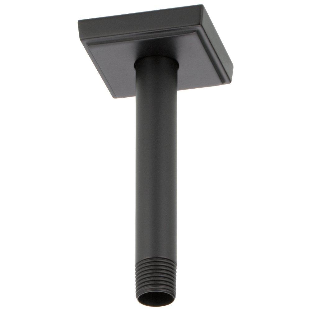 Brizo Matte Black 1/2 x 6 in. NPT Solid Brass Shower Arm and Flange 