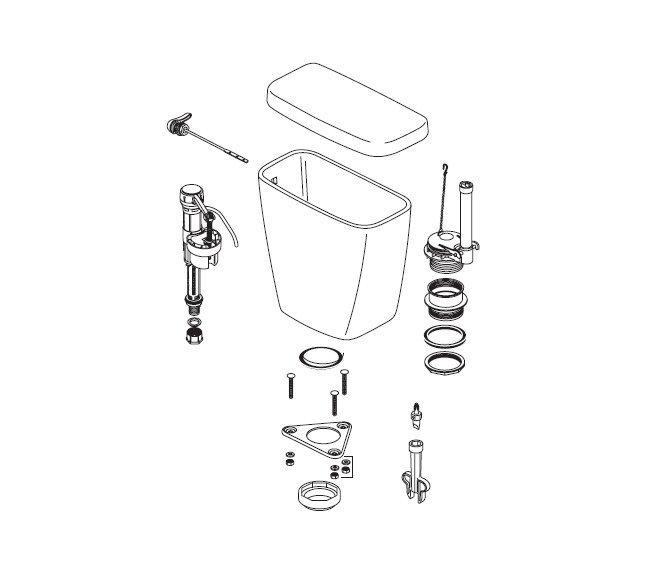 Delta Faucet White Toilet Tank with Lid 