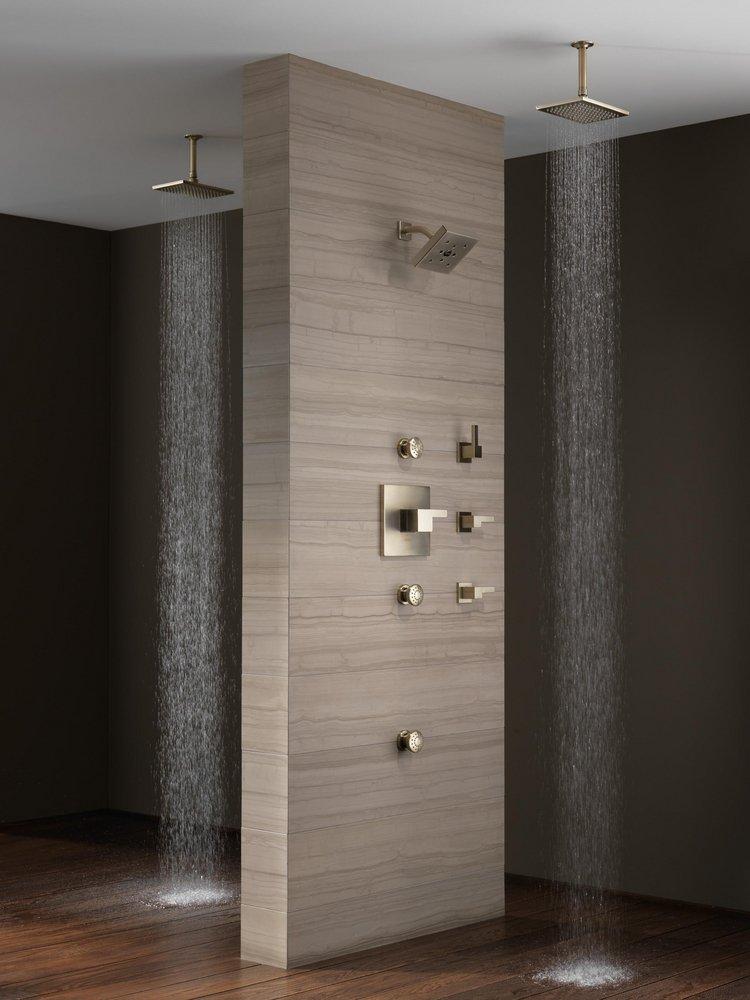 Brizo Brilliance Brushed Nickel 1/2 in. NPT Solid Brass Shower Arm and Flange 