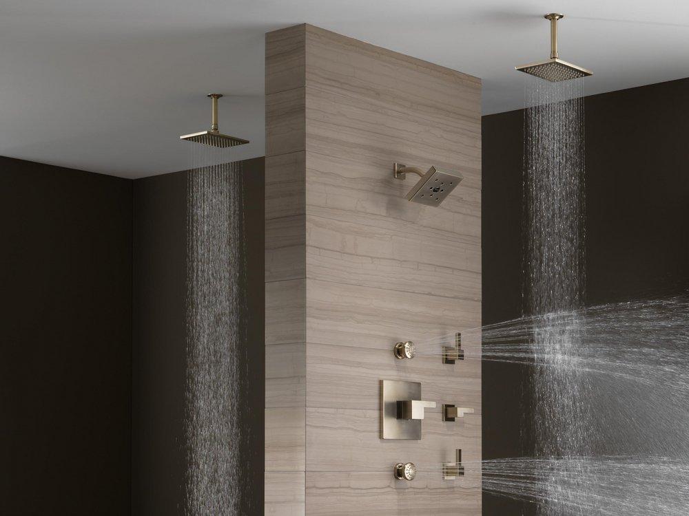 Brizo Brilliance&reg; Brushed Nickel 1/2 in. NPT Solid Brass Shower Arm and Flange 
