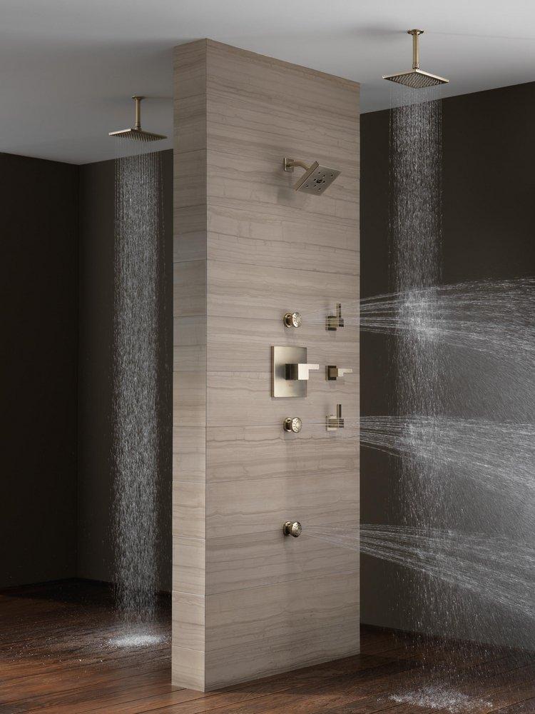 Brizo Brilliance&reg; Brushed Nickel 1/2 in. NPT Solid Brass Shower Arm and Flange 