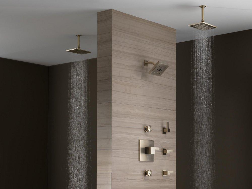 Brizo Brilliance&reg; Brushed Nickel 1/2 in. NPT Solid Brass Shower Arm and Flange 