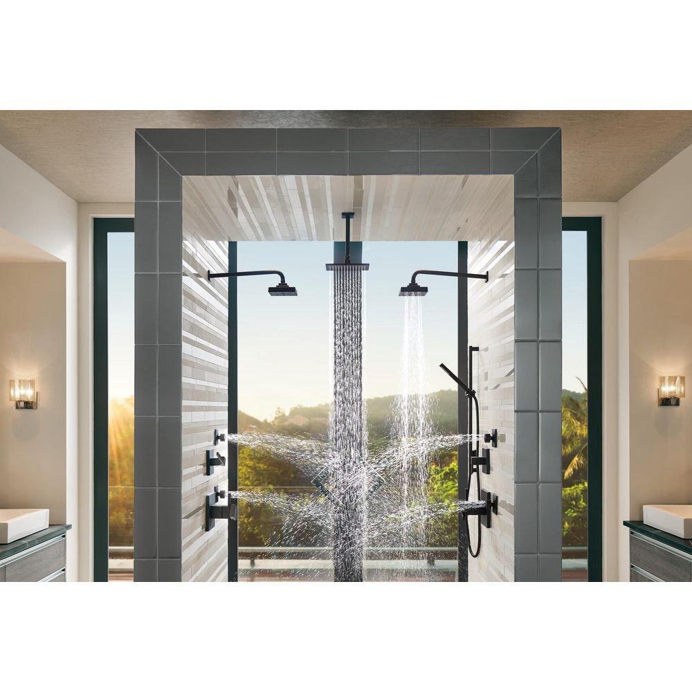 Brizo Matte Black 1/2 x 10 in. NPT Solid Brass Shower Arm and Flange 