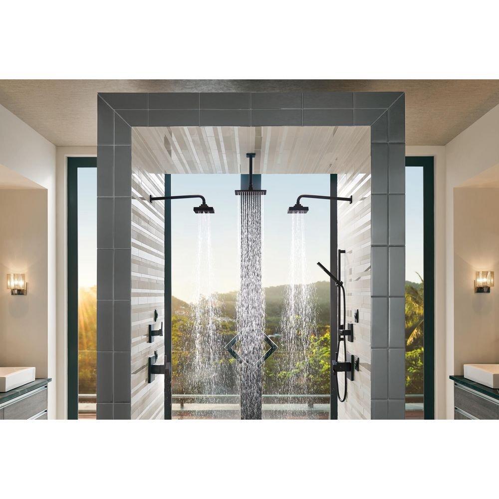 Brizo Matte Black 1/2 x 10 in. NPT Solid Brass Shower Arm and Flange 