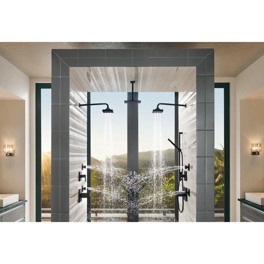 Brizo Matte Black 1/2 x 10 in. NPT Solid Brass Shower Arm and Flange 