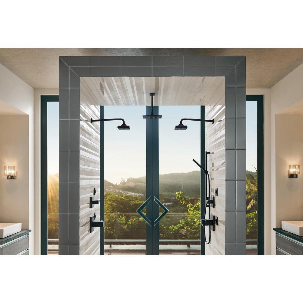 Brizo Matte Black 1/2 x 10 in. NPT Solid Brass Shower Arm and Flange 