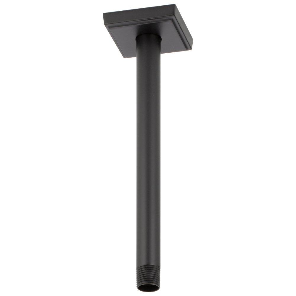 Brizo Matte Black 1/2 x 10 in. NPT Solid Brass Shower Arm and Flange 