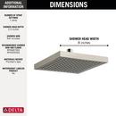 Delta Faucet Stainless Single Function Soft Rain Showerhead 