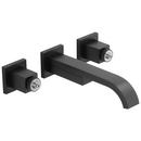 Two Handle Wall Mount Bathroom Sink Faucet in Matte Black (Handles Sold Separately)