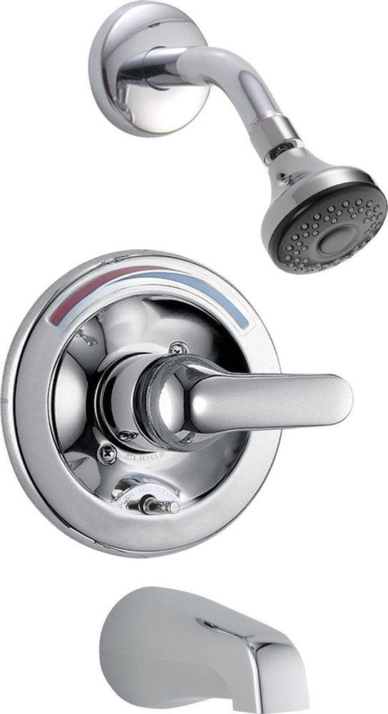 Delta Faucet Chrome 2 gpm Pressure Balance Tub and Shower Trim with Single Lever Handle (Trim Only) 