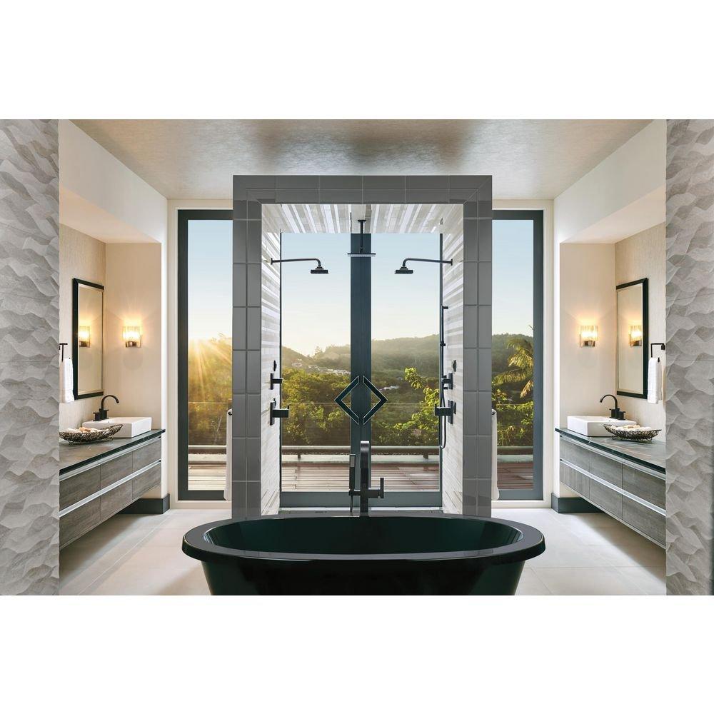 Brizo Matte Black Square Open Towel Ring 