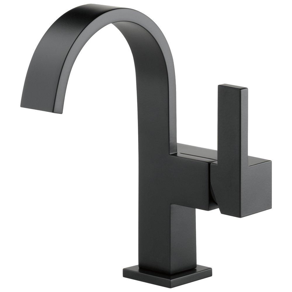Brizo Matte Black Single Handle Monoblock Bathroom Sink Faucet 