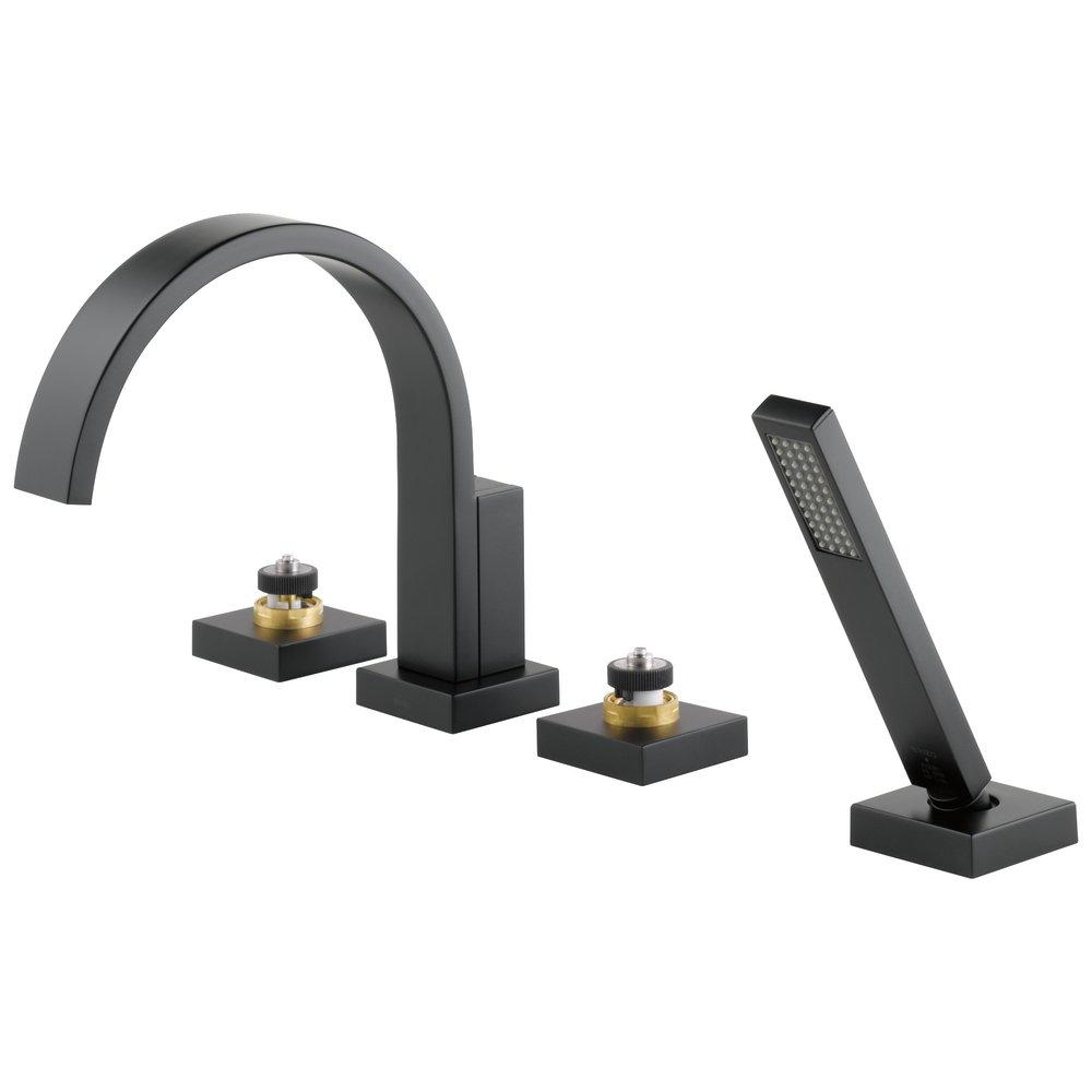 Brizo Matte Black No Handle Roman Tub Faucet Trim Only 