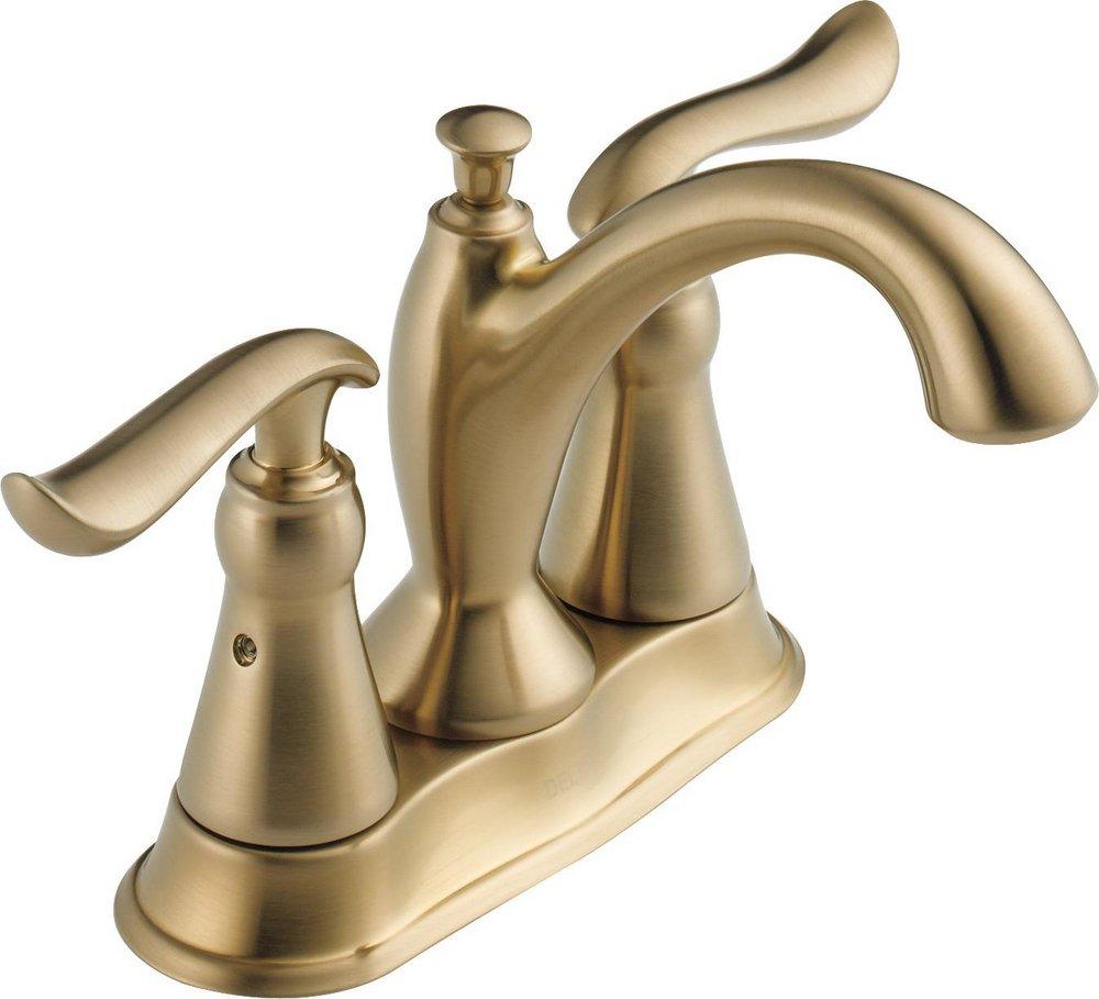 Delta Faucet Brilliance&reg; Champagne Bronze Two Handle Centerset Bathroom Sink Faucet with Pop-Up Drain Assembly 