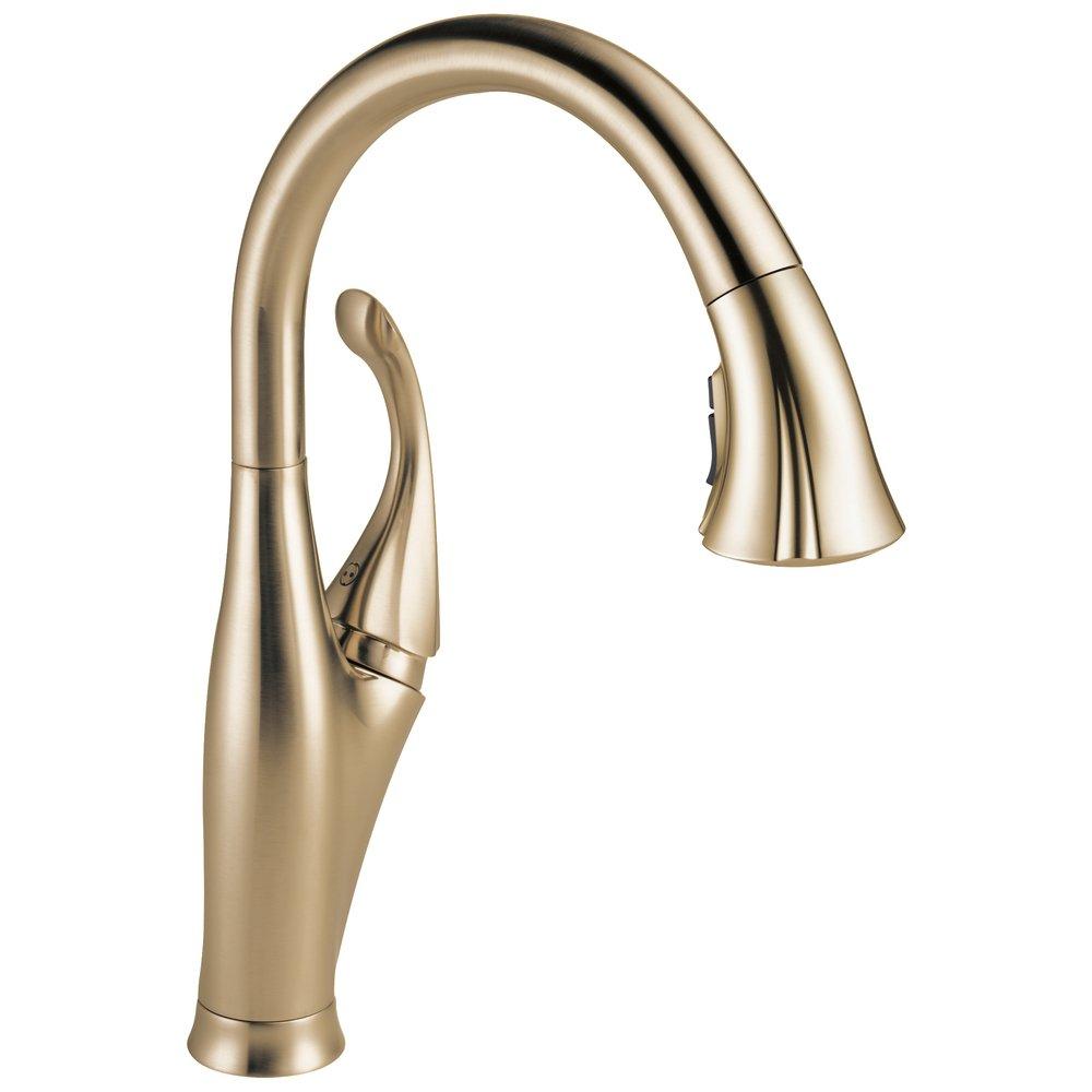 Delta Faucet Brilliance® Champagne Bronze Single Handle Pull Down Kitchen Faucet 