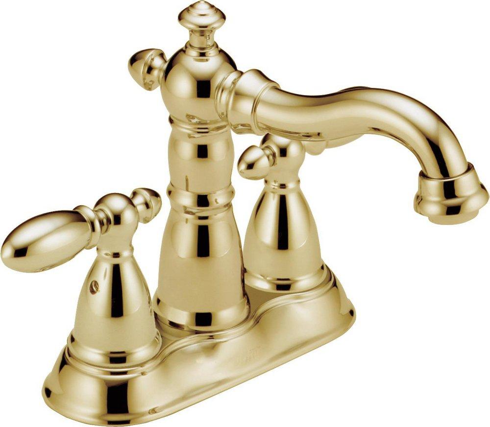Delta Faucet Polished Brass Two Handle Centerset Bathroom Sink Faucet 