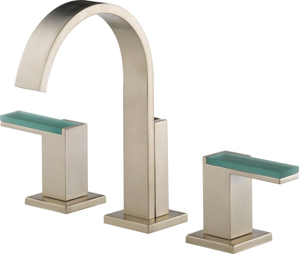 Brizo Brilliance&reg; Brushed Nickel Two Handle Widespread Bathroom Sink Faucet (Handles Sold Separately) 