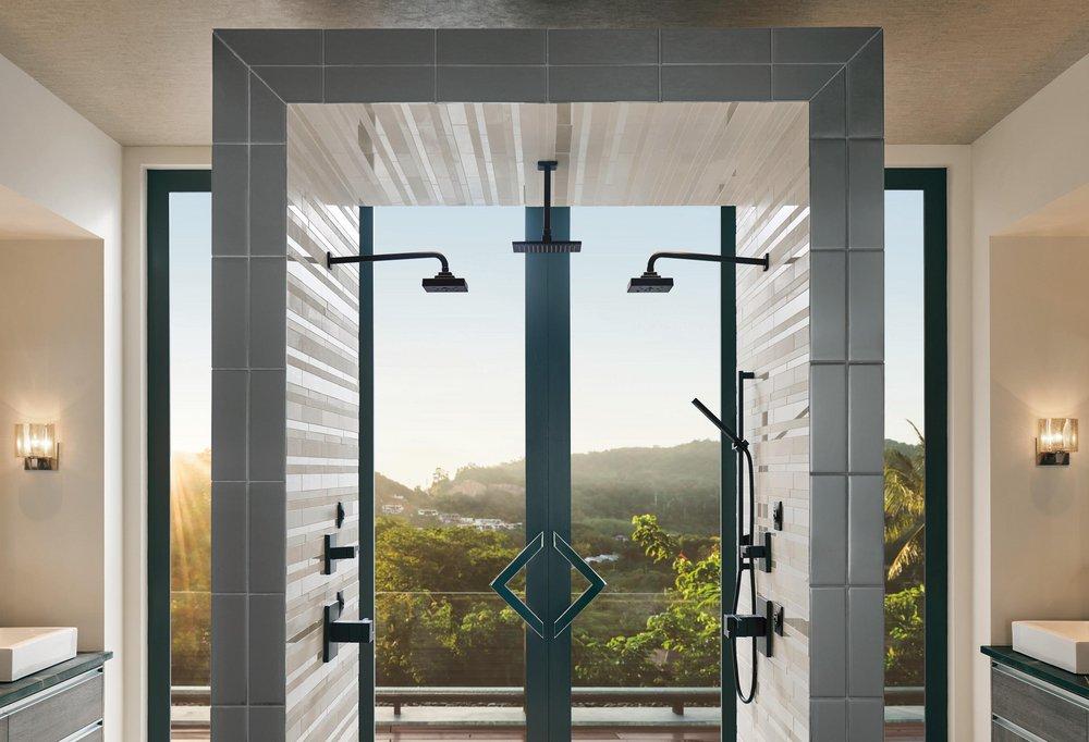 Brizo Matte Black Single Function Full Spray Showerhead 