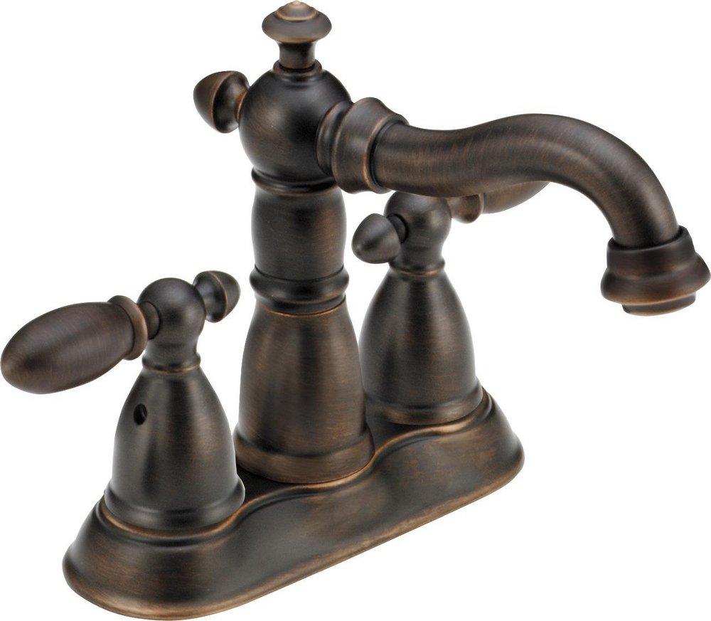 Delta Faucet Venetian Bronze Two Handle Centerset Bathroom Sink Faucet 