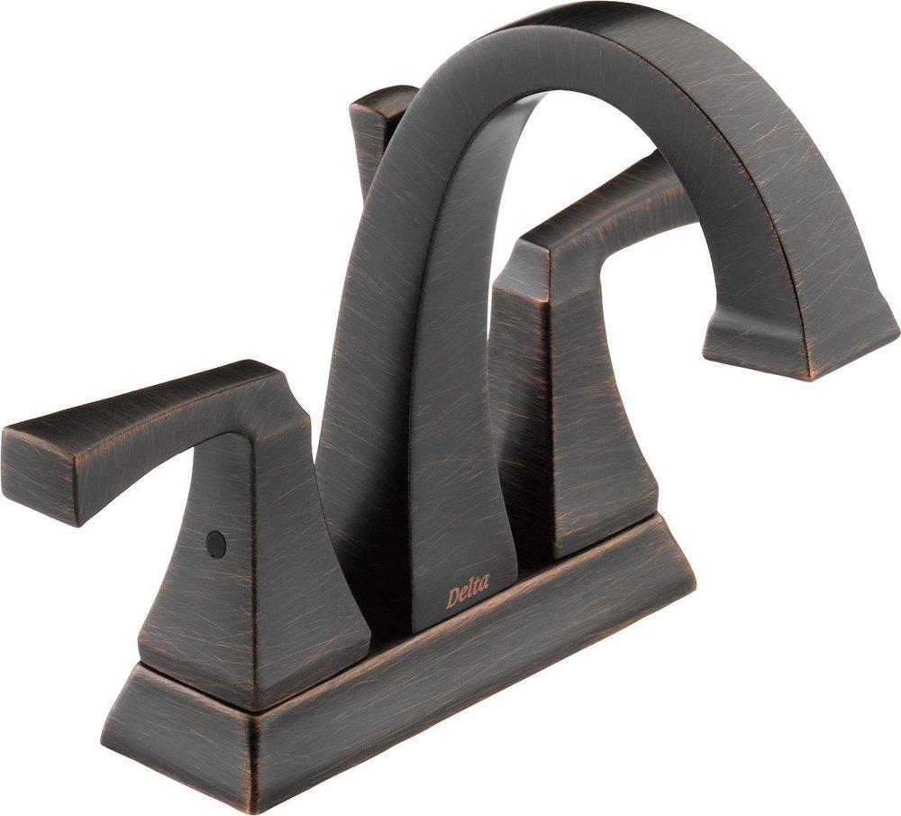 Delta Faucet Venetian Bronze Two Handle Centerset Bathroom Sink Faucet with Pop-Up Drain Assembly 