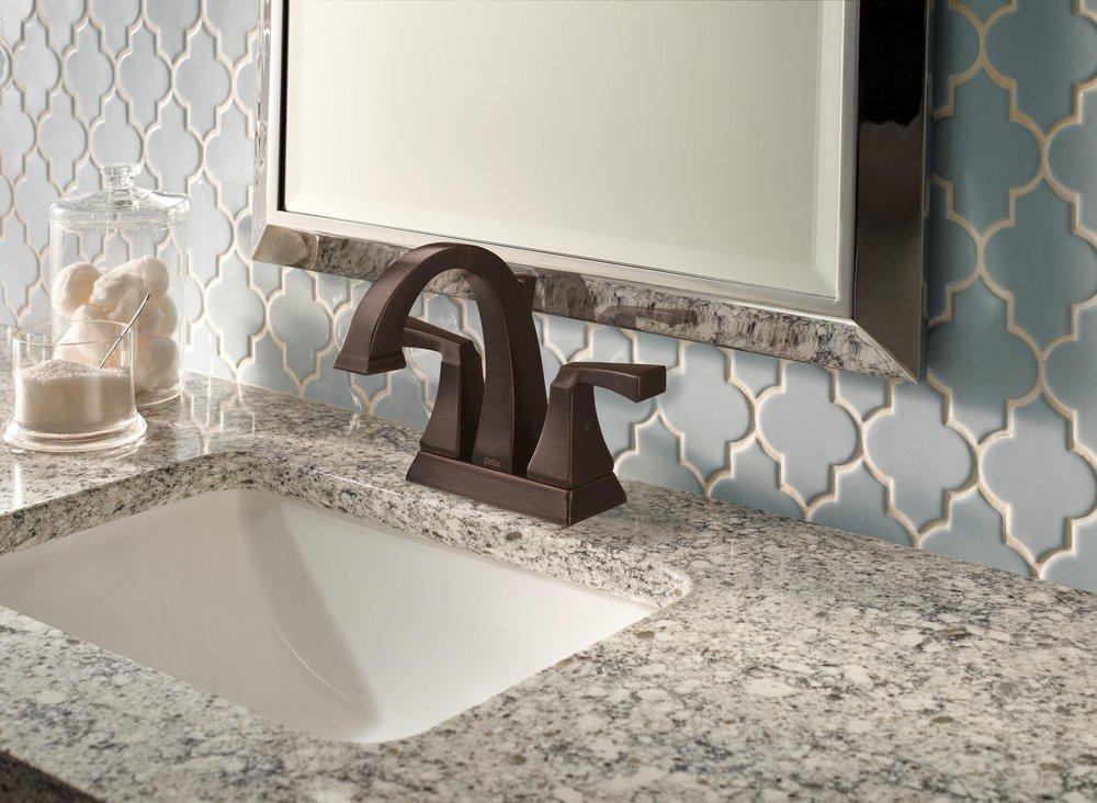 Delta Faucet Venetian Bronze Two Handle Centerset Bathroom Sink Faucet with Pop-Up Drain Assembly 