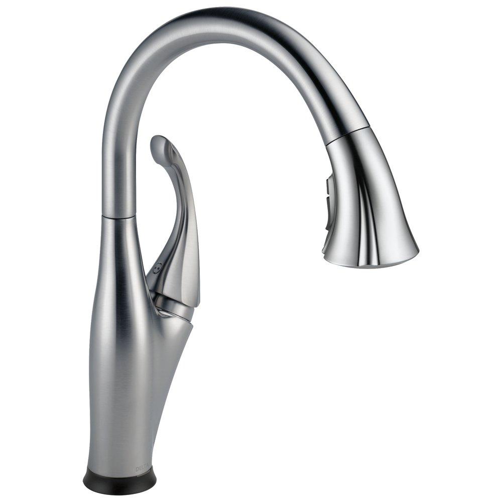 Delta Faucet Arctic Stainless Single Handle Pull Down Touch Activated Kitchen Faucet 