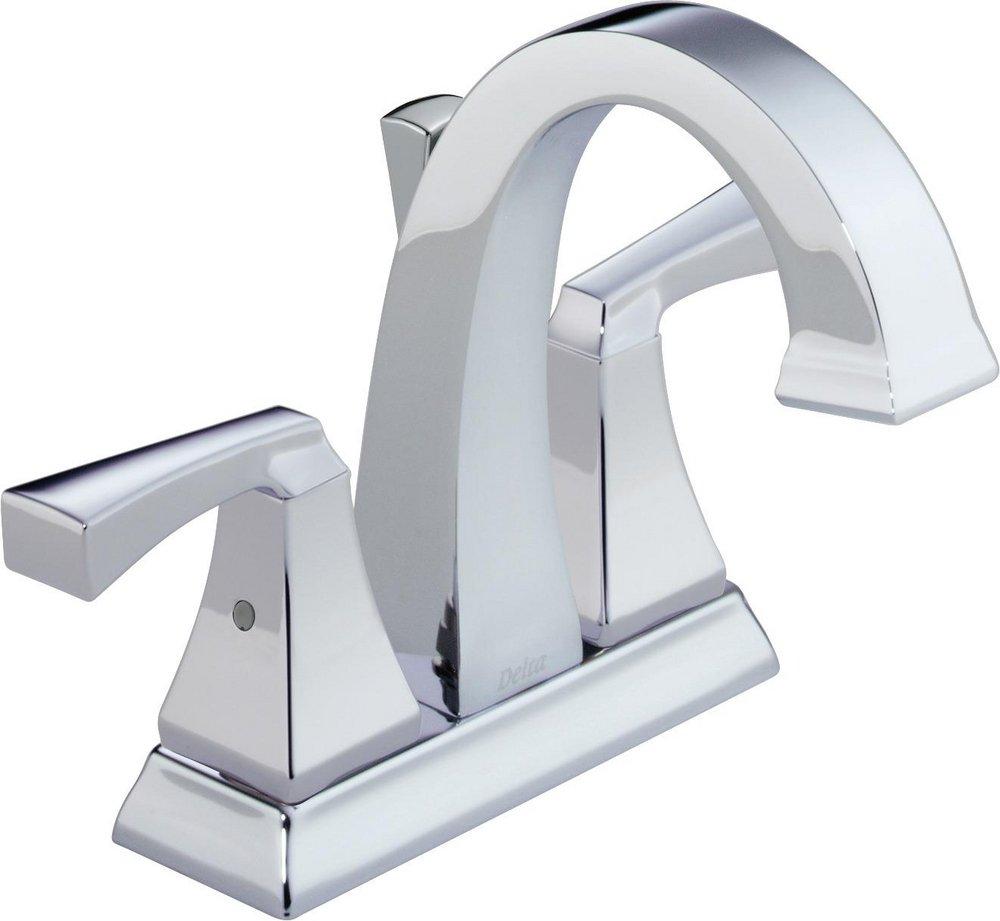 Delta Faucet Chrome Two Handle Centerset Bathroom Sink Faucet with Pop-Up Drain Assembly 