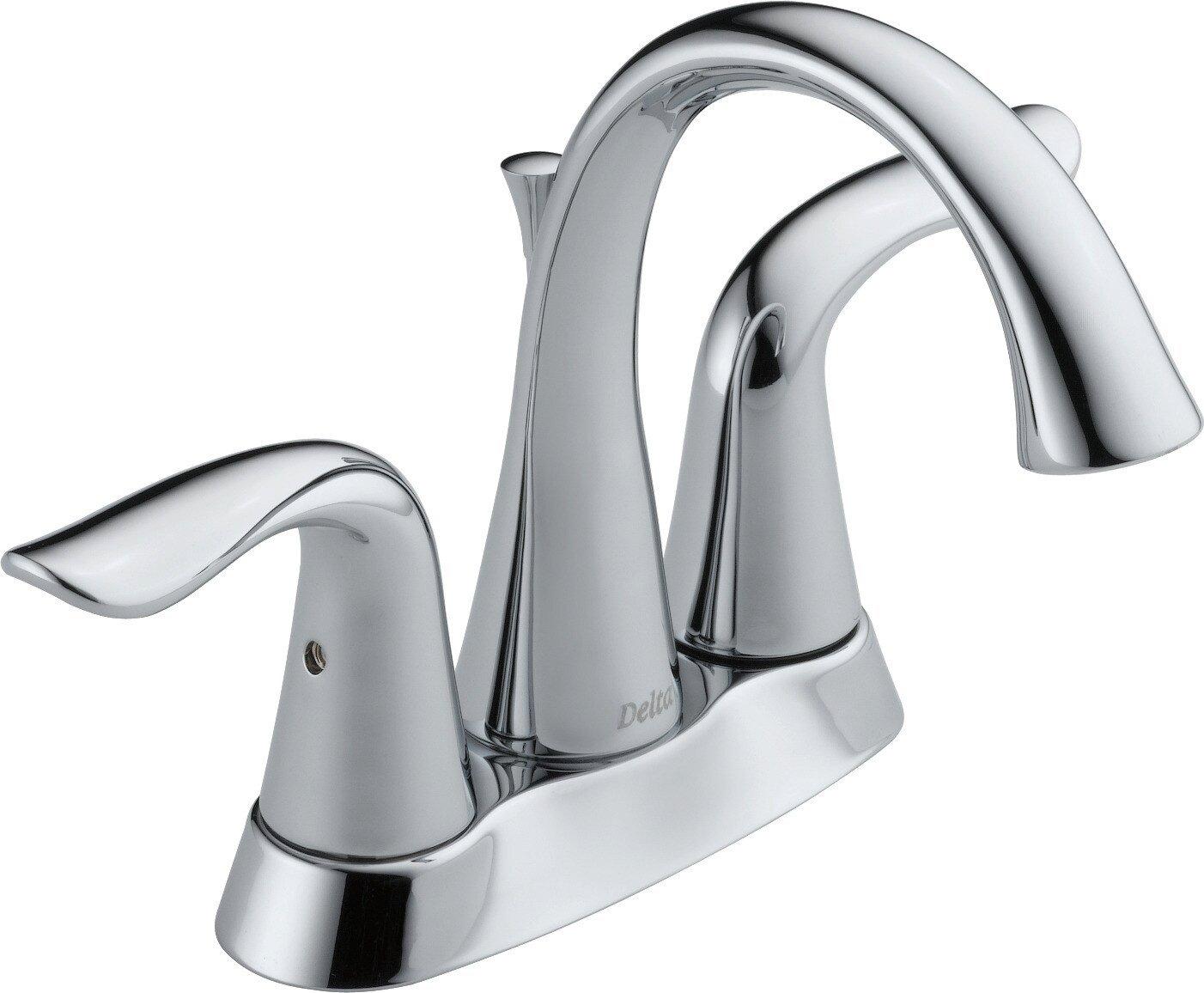 Delta Faucet Chrome Two Handle Centerset Bathroom Sink Faucet 