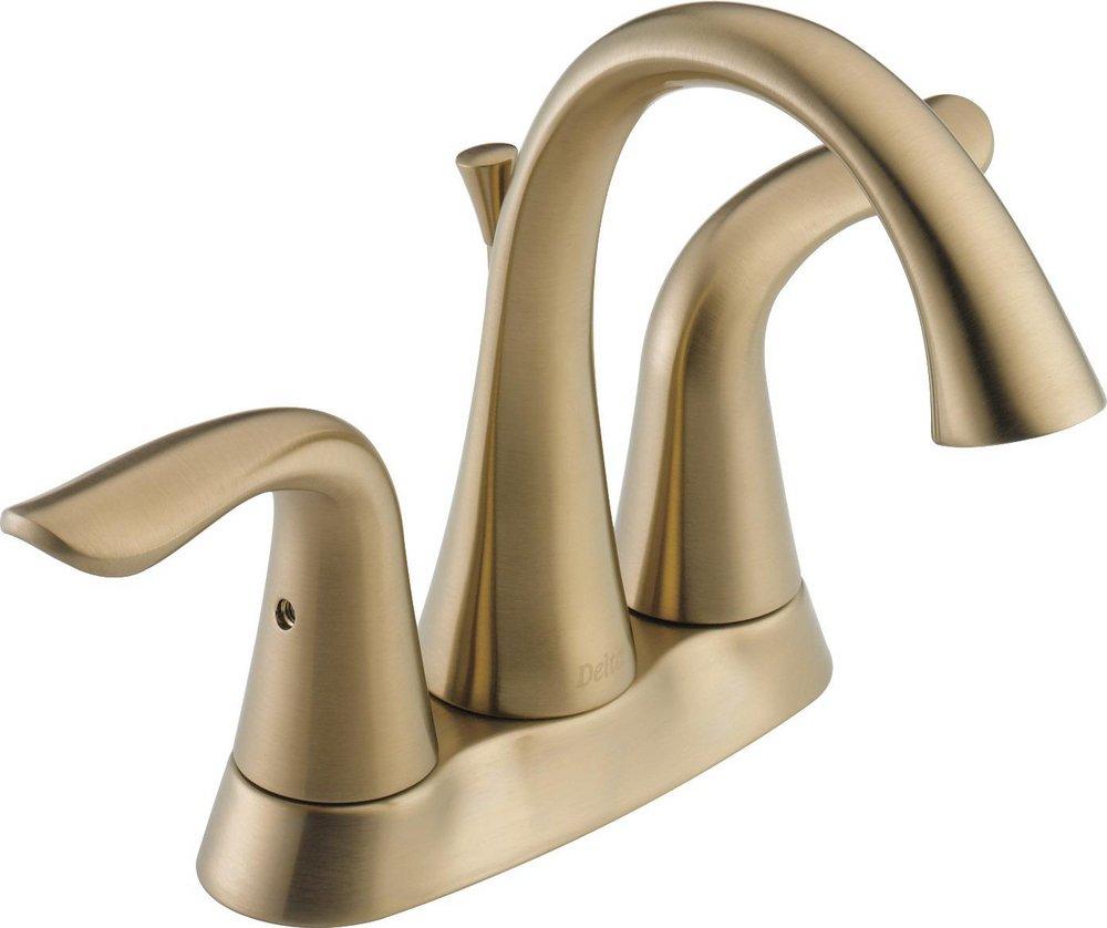 Delta Faucet Brilliance&reg; Champagne Bronze Two Handle Centerset Bathroom Sink Faucet with Pop-Up Drain Assembly 