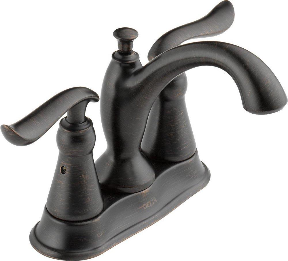 Delta Faucet Venetian Bronze Two Handle Centerset Bathroom Sink Faucet with Pop-Up Drain Assembly 