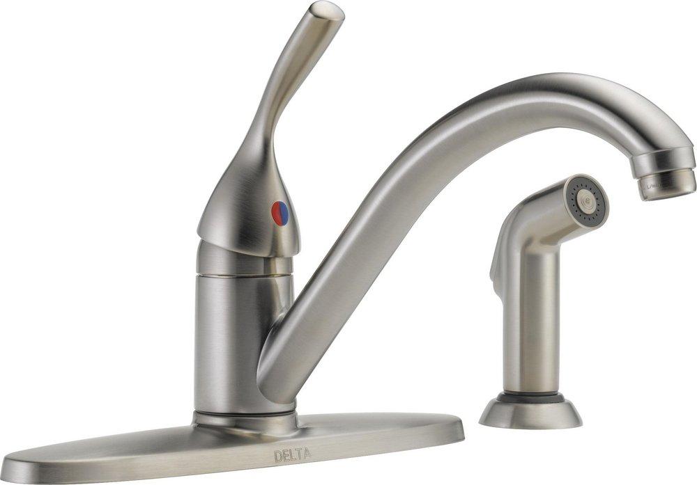 Delta Faucet Brilliance&reg; Stainless Single Handle Kitchen Faucet 