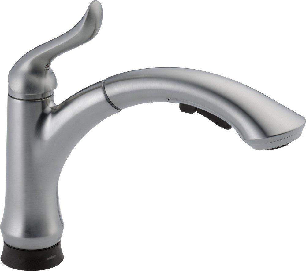 Delta Faucet Arctic Stainless Single Handle Pull Out Touch Activated Kitchen Faucet 