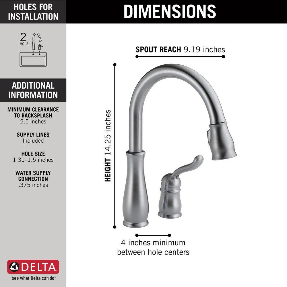 Delta Faucet Arctic Stainless Single Handle Pull Down Kitchen Faucet 