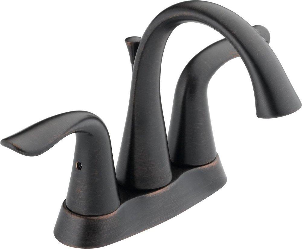 Delta Faucet Venetian Bronze Two Handle Centerset Bathroom Sink Faucet 
