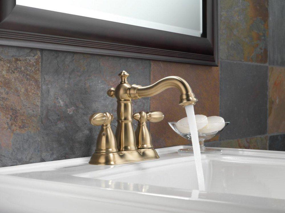 Delta Faucet Champagne Bronze Two Handle Centerset Bathroom Sink Faucet 