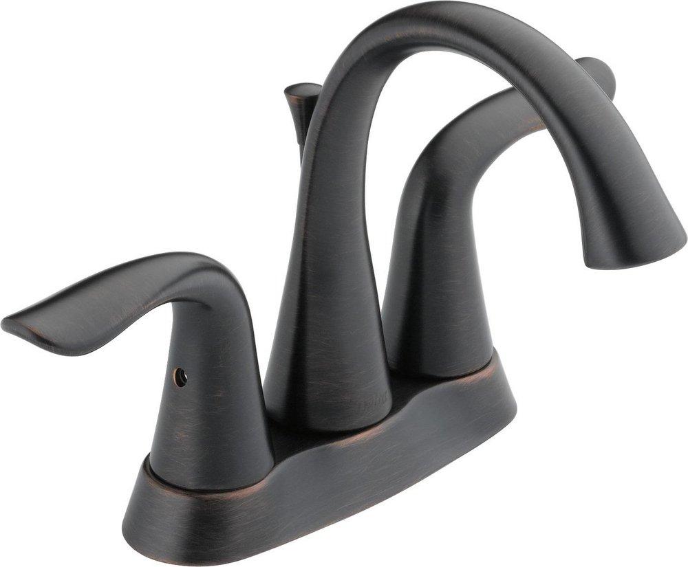 Delta Faucet Venetian Bronze Two Handle Centerset Bathroom Sink Faucet with Pop-Up Drain Assembly 