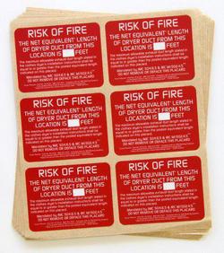 3 in. Plastic Dryer Placard Label