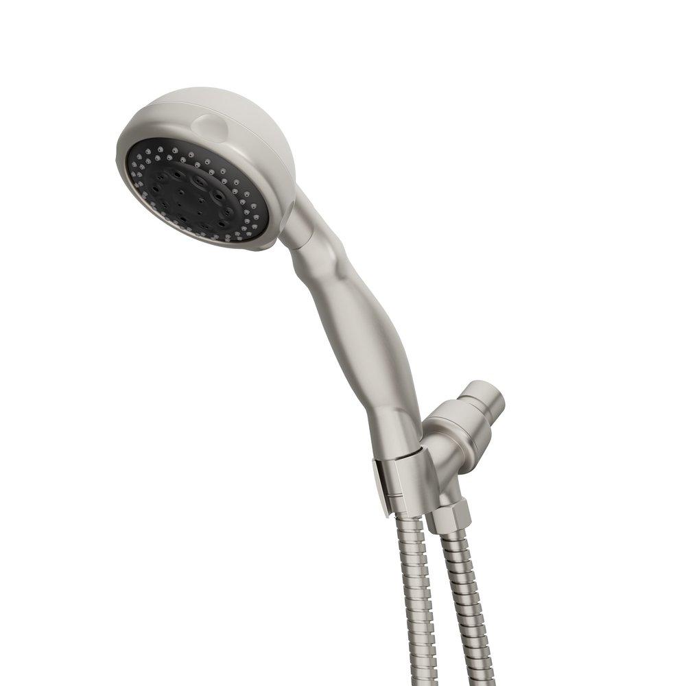 PROFLO&reg; Brushed Nickel 5-Function Hand Shower with 60 in. Hose and Shower Arm Mount 