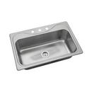 Sterling Luster Stainless Steel 33 x 22 in. 3 Hole Stainless Steel Single Bowl Drop-in Kitchen Sink in Satin Stainless Steel/Luster Stainless Steel 