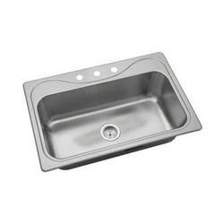 33 in. Drop-in Stainless Steel Single Bowl Kitchen Sink in Luster Stainless Steel
