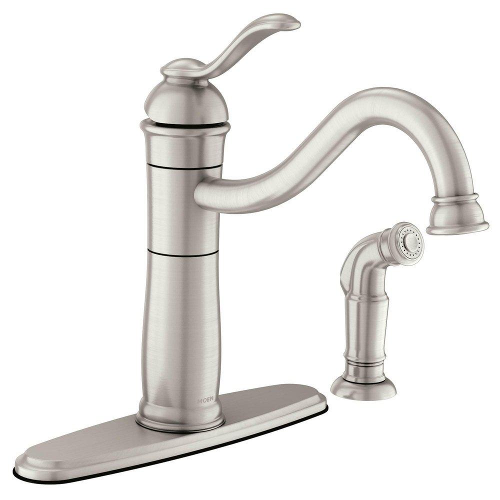 Moen Spot Resist&reg; Stainless Steel High Arc Kitchen Faucet with Single Lever Handle 