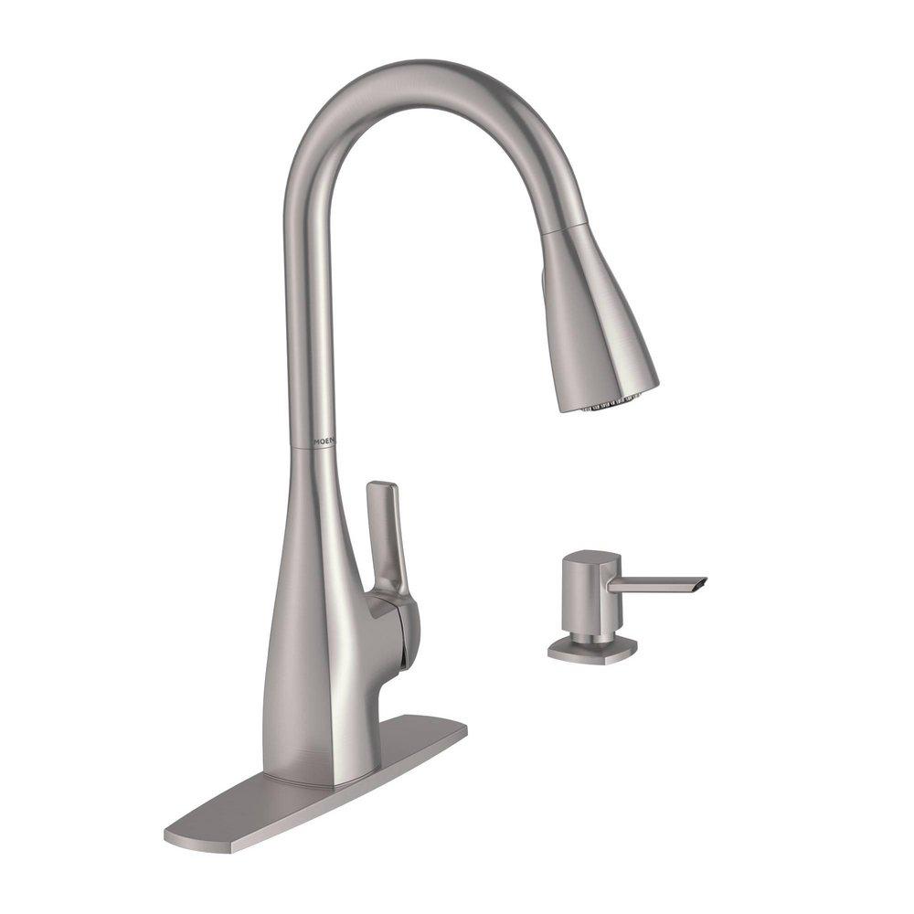 Moen Spot Resist&trade; Stainless Single Handle Pull Down Kitchen Faucet 