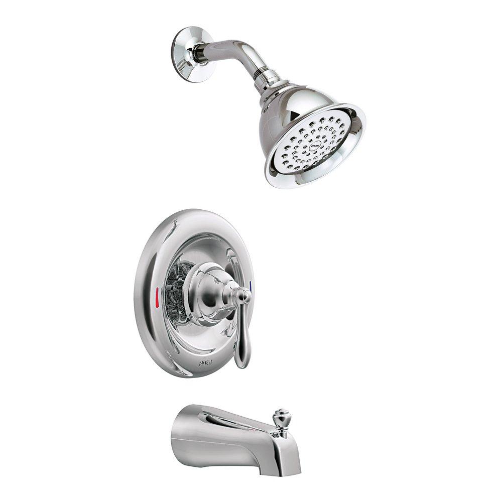Moen Polished Chrome Tub and Shower Trim Package with 1-Function Showerhead 