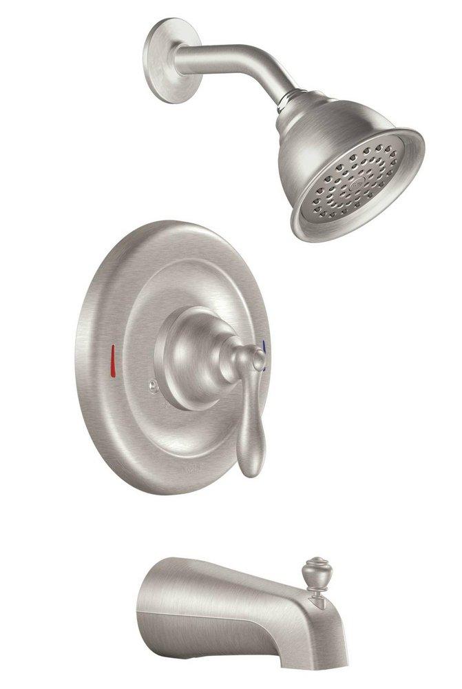 Moen Spot Resist&trade; Brushed Nickel Tub and Shower Trim Package with 1-Function Showerhead 
