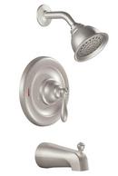 Moen Spot Resist&trade; Brushed Nickel Tub and Shower Trim Package with 1-Function Showerhead 