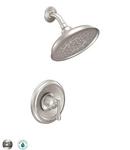 Single Lever Handle Shower Valve Trim and Showerhead in Spot Resist Brushed Nickel