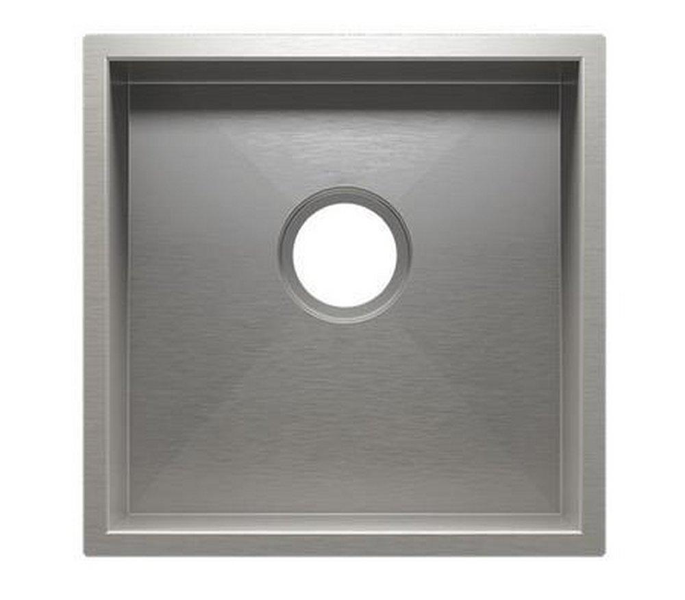 Julien Brushed Stainless Steel 16-1/2 x 16-1/2 in. No Hole Undermount Stainless Steel Bar Sink 